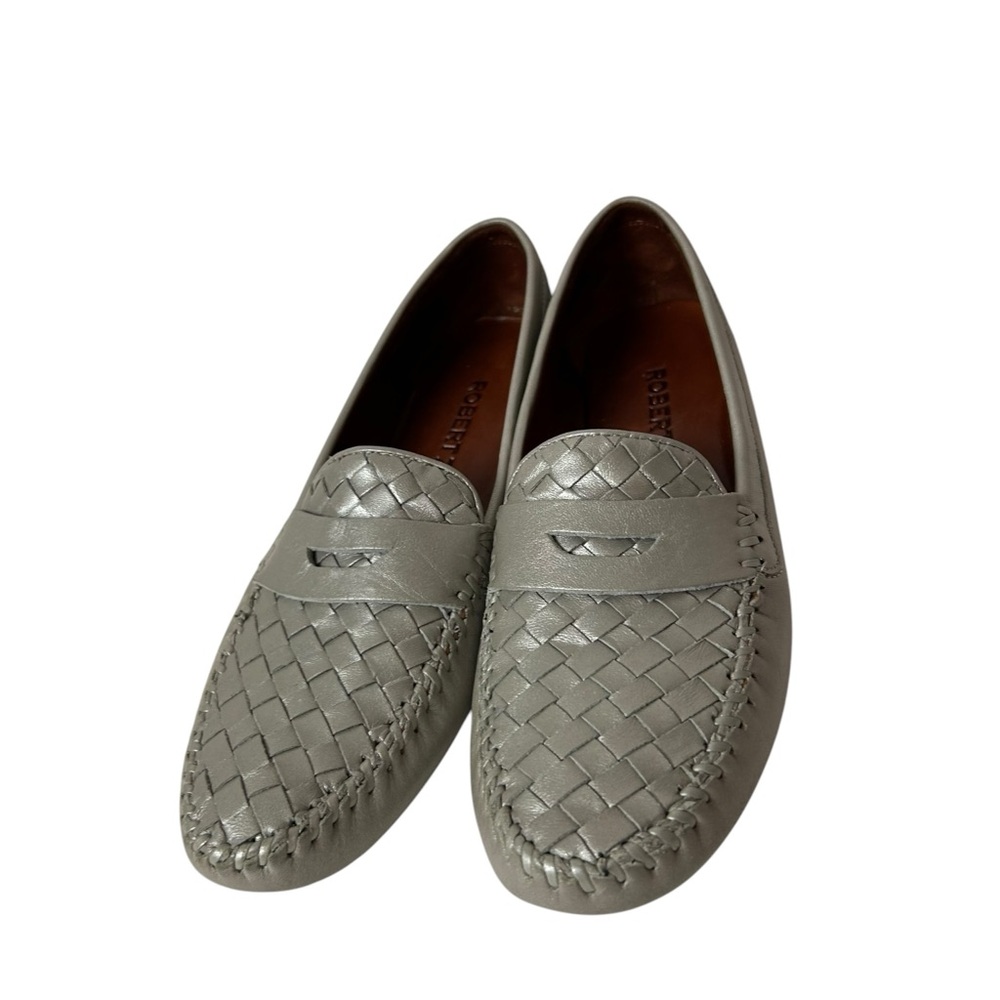 Robert Zur Petra Women Gray Silver Woven Leather Driving Loafer size 9.5 AAAA - Picture 8 of 9